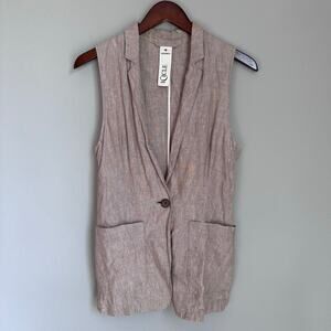 Icicle 100% Linen Vest Natural Taupe Beige Minimalist Sustainable Luxury Layer
